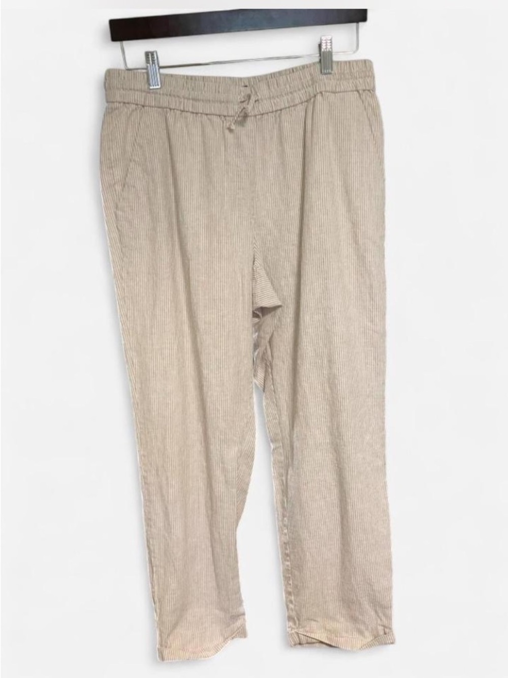 J.Crew Women’s tan and cream striped Drawstring Casual Pants size 12